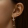 Earrings with rhinestones Xuping Pyramid, white color in pink gold