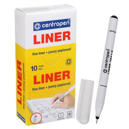 Capillary pen Centropen 2811 0.8 mm, black color, letter length 1500 m, cardboard packaging