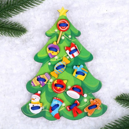 New Year's toy. Lacing "New Year! Elegant Christmas tree "-4