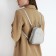 Women's backpack-Mini of artificial leather with lightning, 1 pocket, color gray color