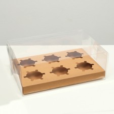Box for 6 cupcakes, craft, 26.8 × 18.2 × 10 cm