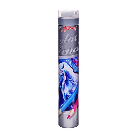 Pencils 12 colors, in a tube metal, hexagonal, wooden, landscape-7