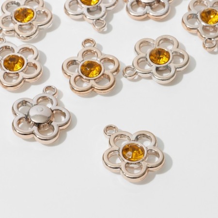 Suspension "Flower" (set 10 pcs.), Yellow color in gold