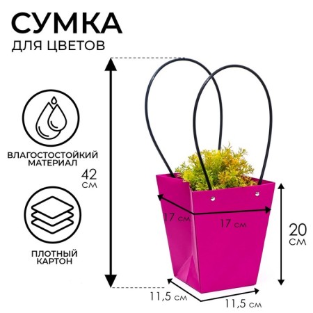 Fuchsia flowers, moisture -resistant, 17 x 17 - 11.5 x 11.5 - 20 cm-1
