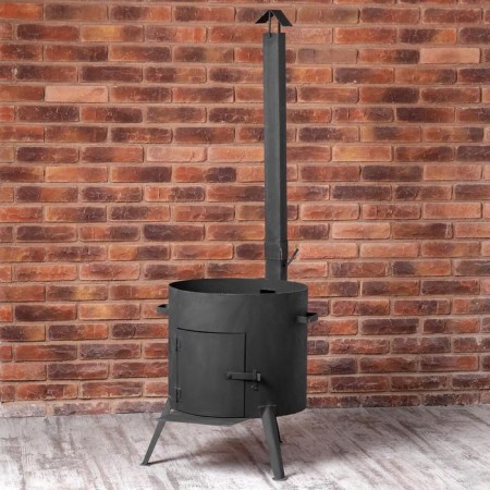 Bake under a cauldron 22 l d = 46 cm, with a chimney, with a door-7