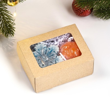 Figure soap - a set "Snowflake and mandarin" 100g-3