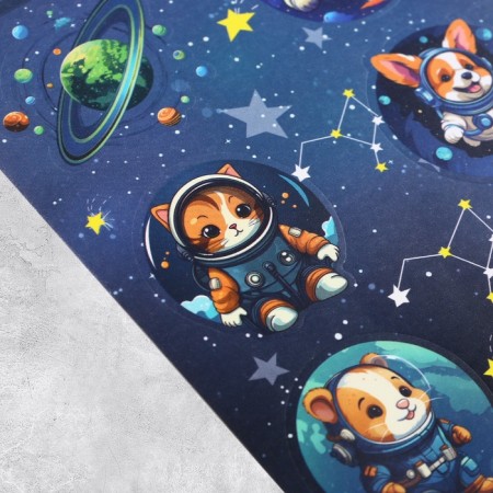 Stickers children's paper "Cosmos", animals, 11 x 16 cm-2