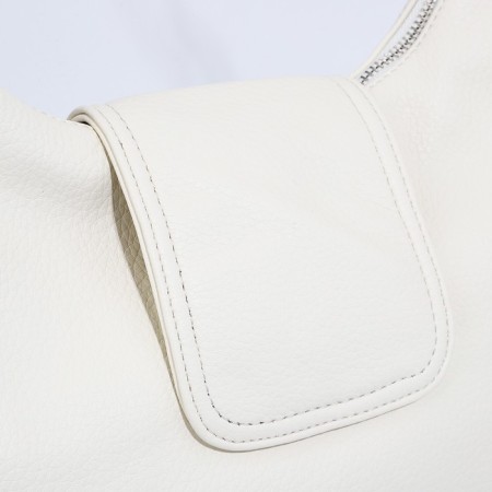 Lurch bag with lightning, external pocket, long belt, white color-4