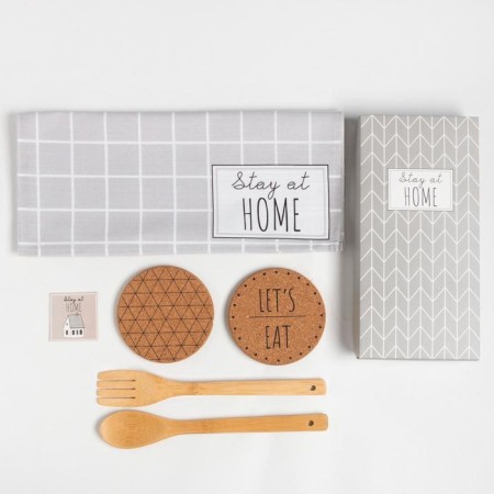Gift STAY AT Home: a towel, stands, a kitchen spoon, a kitchen blade-1