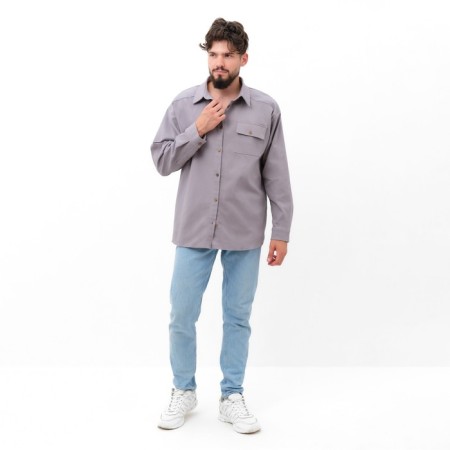 Men's shirt mist overSize size 52, light gray-4