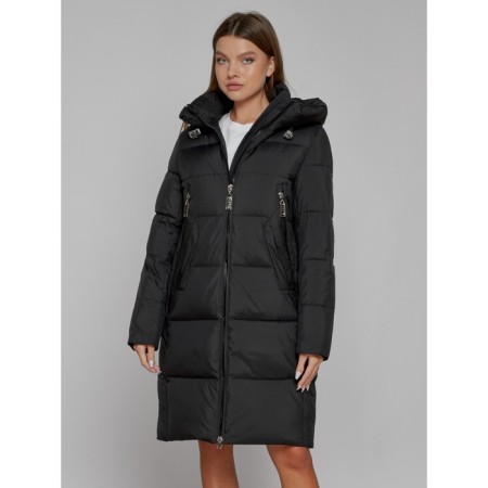 Coat insulated winter female, size 44, black color-8