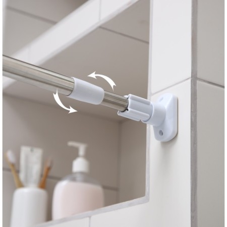Bathroom cornice telescopic shade, 90-160 cm, reinforced, gray color-4