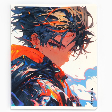 A notebook in a cage, 48 sheets A5 on a paper clip 5 pcs., Inner block No. 1 Mix “September 1: Anime Guys” Twin Lac, Uf Lac-8