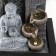 The desktop fountain from the network, backlight "Buddha with lotus. Yin-yang" 25x20x32 cm