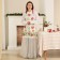 Apron "Ethel" Christmas Red Flowers 60x70cm, 100% HL, sarzha 190 g/m2