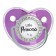Set: Nipple - Orthodontic dummy with a holder, Little Princess, with a cap, from 6 months, pink/silver, rhinestones