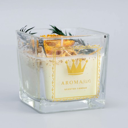 Aromatic candle "Aroma Art", passionate samba, square, 8x10.5 cm-1