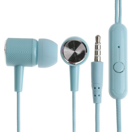 Headphones CB-51, wired, vacuum, microphone, 1 m, jack 3.5 mm, blue