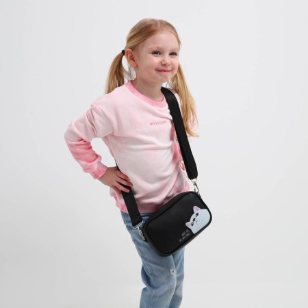 Bag children's What Are You Watching?, On the strap, black, 18x11x6 cm-7