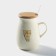 Ceramic mug with a wooden lid and spoon "Patty", 350 ml, MIX drawing