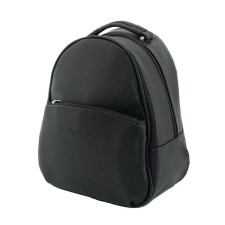 Women's backpack, genuine leather, black 23x12x26 cm