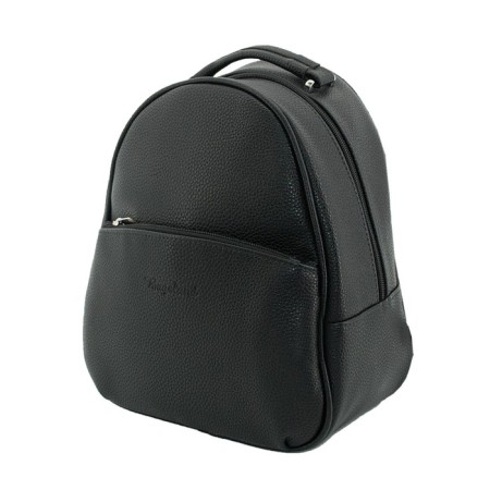 Women's backpack, genuine leather, black 23x12x26 cm