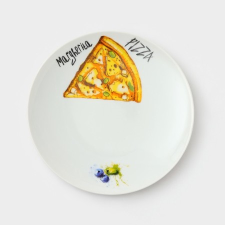 Set of porcelain “pizza”, 7 objects: 1 pc D = 30 cm, 6 pcs d = 20 cm, drawing mix-8