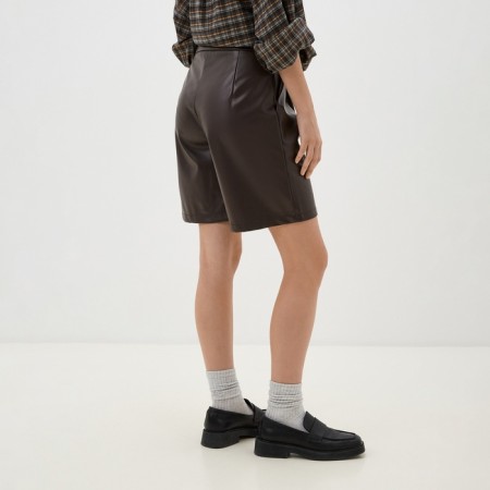 Women leather shorts MIST BAS, p. 46, brown-3