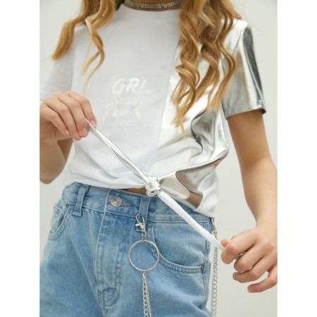 T -shirt Children's Amarobaby Gloss, height 134 cm, white/silver color-6