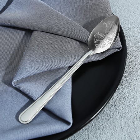 A teaspoon spoon with engraving since February 23 "Dmitry", 3 x 14 cm.-2