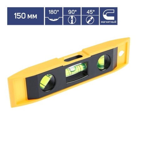 Level of plastic magnetic tundra, 3 eye, 150 mm