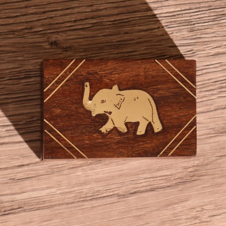 Casket "Elephant" 7.5x5x3.3 cm, tree shisham-2