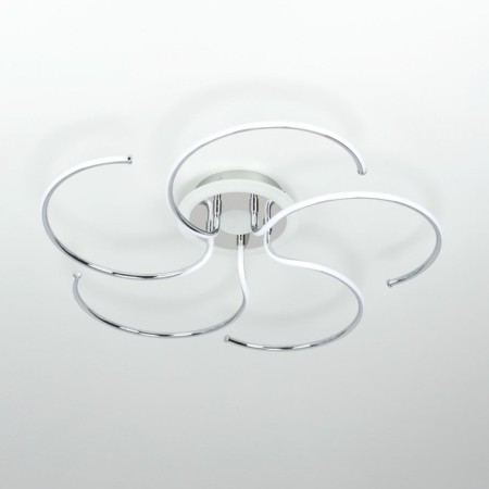 Ceiling chandelier Citilux "Dzhemini" CL229251E, 60x60x13 cm, 5x12W, LED, Gray color.-3