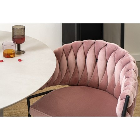 Lind chair, 600 × 530 × 770 mm, velor, pink color-1
