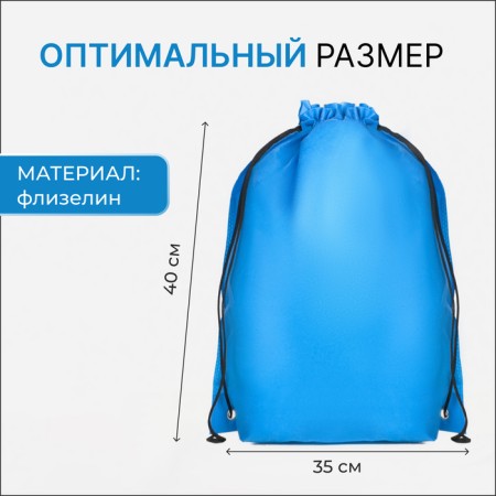 Bag for shoes on the lace, blue color-1