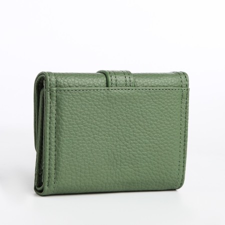 Women's wallet on the button, green color-1