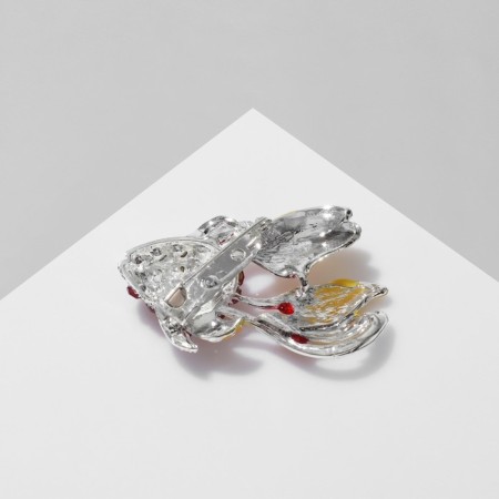 Brooch "Fish" gradient, red-yellow color in silver-1