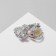 Brooch "Fish" gradient, red-yellow color in silver