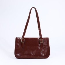 Bag Women's Tout with zipper, burgundy color