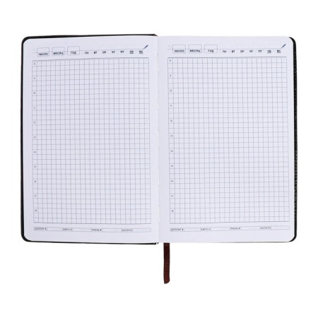 The diary is notathered, A5, 140l, cage, region, on the button, blue-11