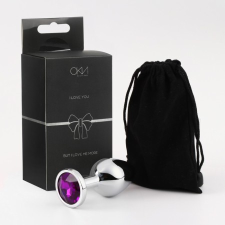 Anal traffic jam-hoods, silver, purple crystal, d = 34 mm 5215658-3