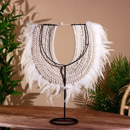 Decor "horseshoe" feather, shell 47x15x50 cm-2