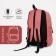 Youth backpack from textiles, 2 parts on lightning, 3 pockets, pink color