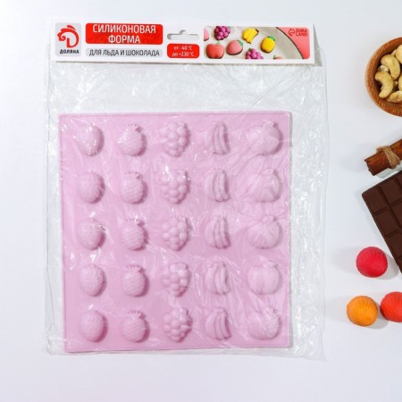 Form for marmalade Dolyana Fruit Paradise, 22.5 × 23.5 × 1.5 cm, 25 cells, pink color-3