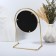 Bohemia desktop mirror, D mirror surface 14.5 cm, gold color