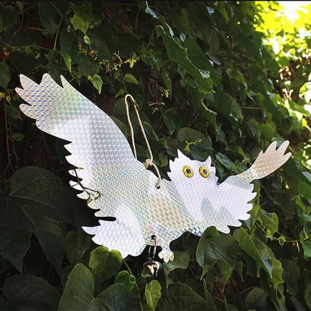 Bird replacement, reflective, “owl with a bell”, Greengo-3