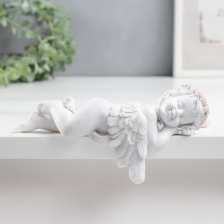 Souvenir Polystone "Sleeping Snowthrough Angel with Wenk" 7.5x16.5x6.5 cm