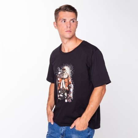 New Year's T -shirt "Santa Claus", Black color, size 54-5