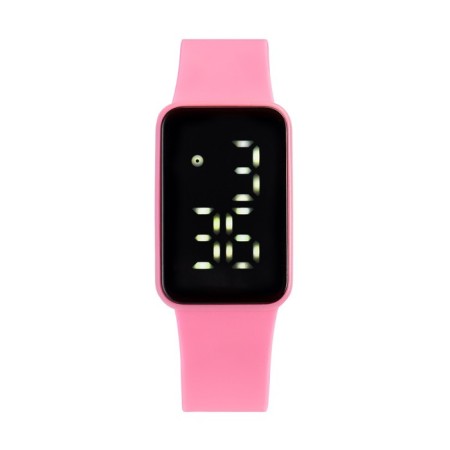 Electronic watch watches, 3 atm, silicone strap, pink-1