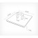 Square ceiling mount on double -sided tape, white color